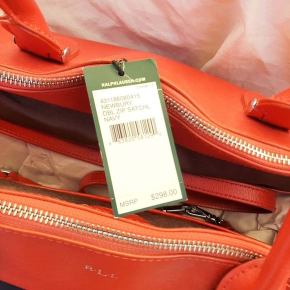 RALPH LAUREN Newbury Double Zip Satchel 5 Pc Set - Picture 2 of 15